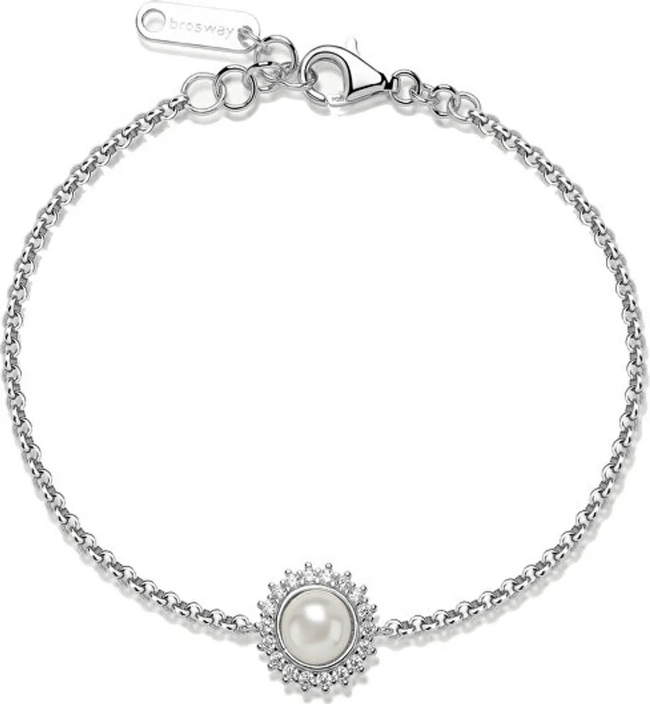 Gourmette femme en argent et perle blanche nacrée - Collection FIW138