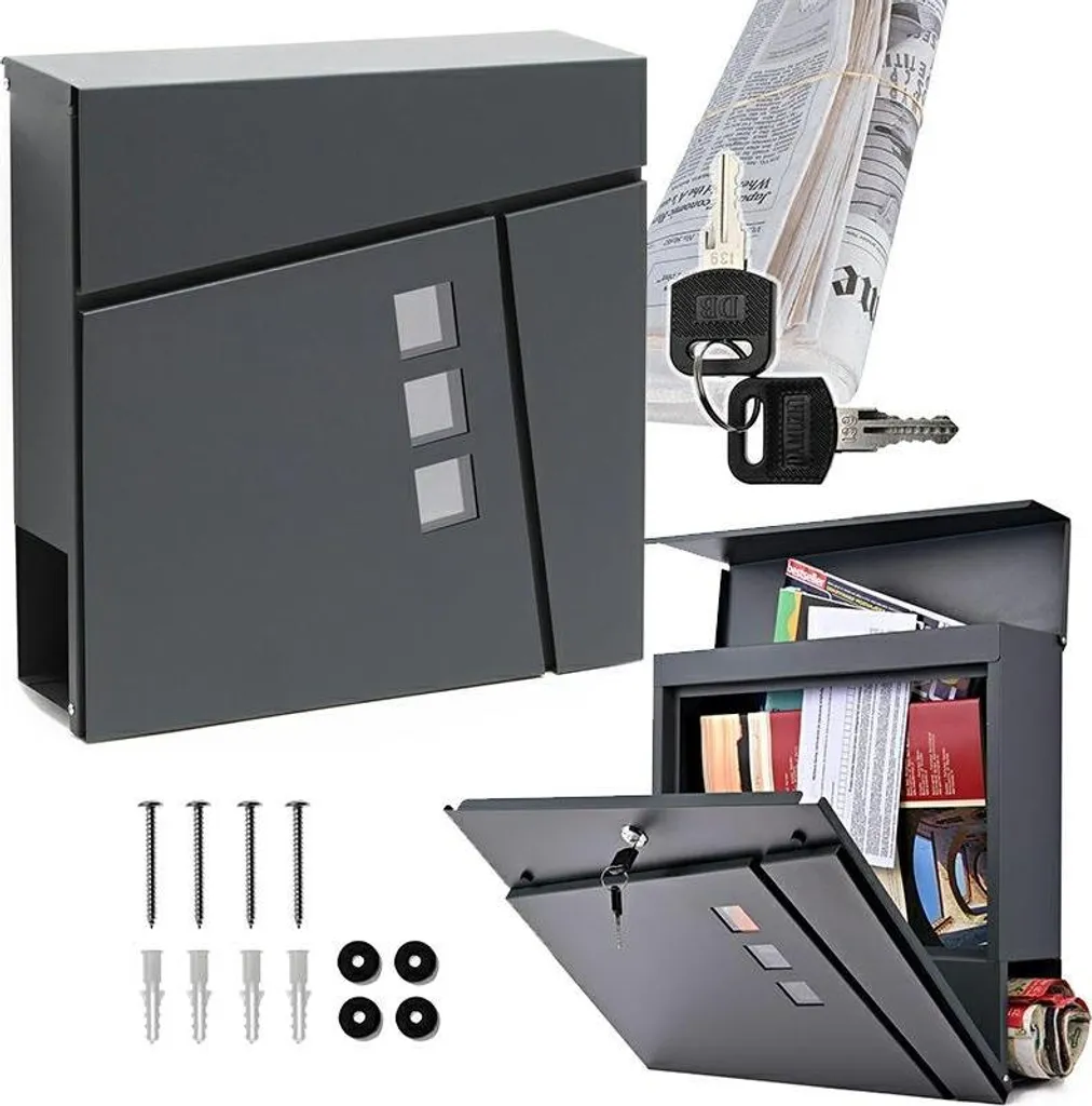 Boîte aux lettres journaux M44B Nd32 robuste avec serrure sécurisée