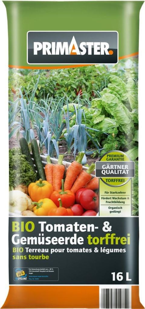 Primaster  Tomaten- & Gemüseerde 16 L torffrei Produktbild 