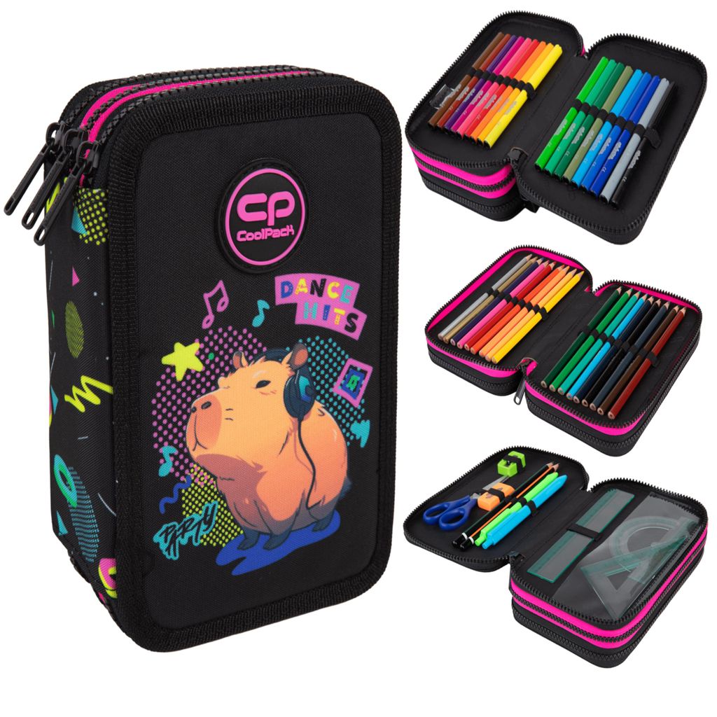 Piórnik potrójny z wyposażeniem Coolpack Jumper 3 Capybara Zdjęcie produktu 