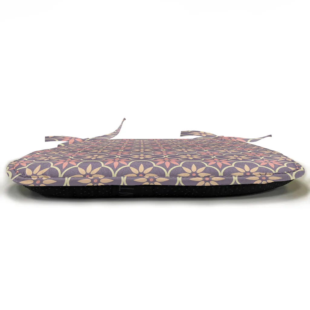 Coussin de chaise imperméable 40x40 cm à sangles, lot de 12 déco corail - 3