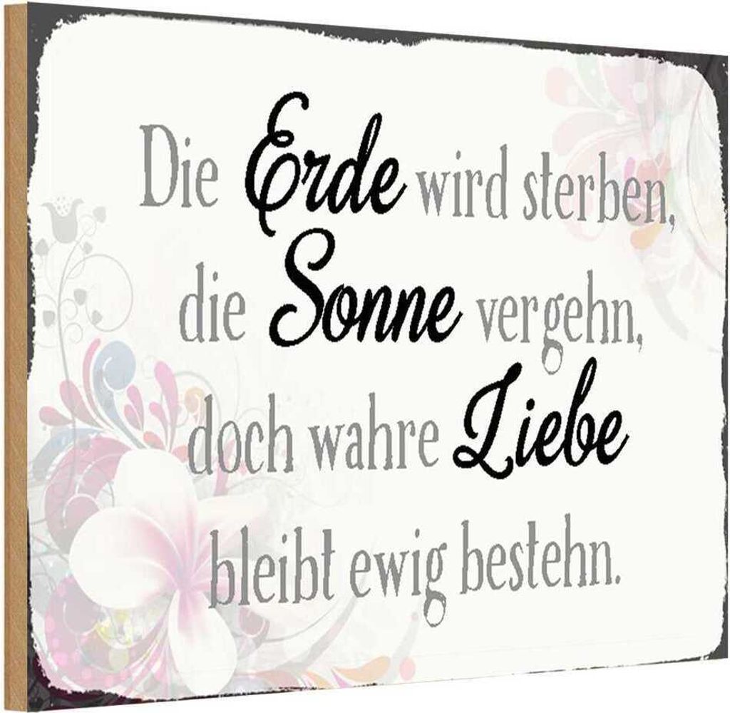 vianmo Holzschild 20x30 cm wahre Liebe bleibt ewig bestehn Spruch Zitat