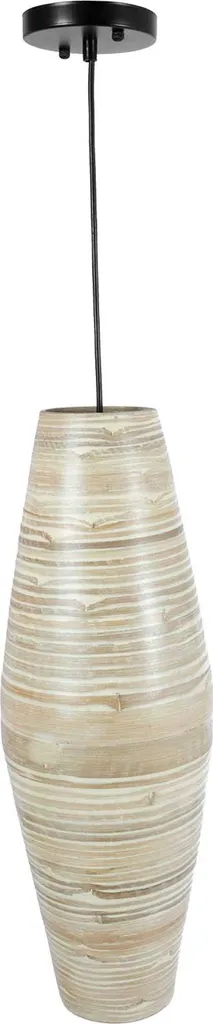 Suspension VIVANNO Seegras LAMPKA ronde crème mat à motif - 35x60 cm