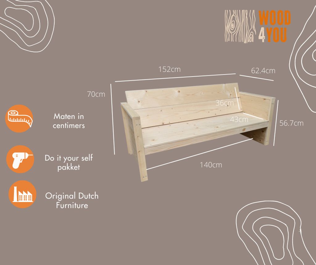 Wood4You Gartenbank Holz "Ameland" - Wetterfest Massivholz Produktbild 3