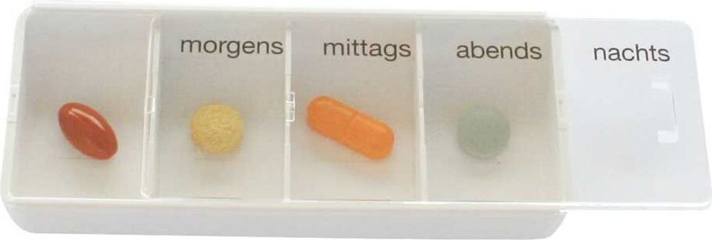 Tablettendose groß 4 Fächer weiß>>>> Produktbild 