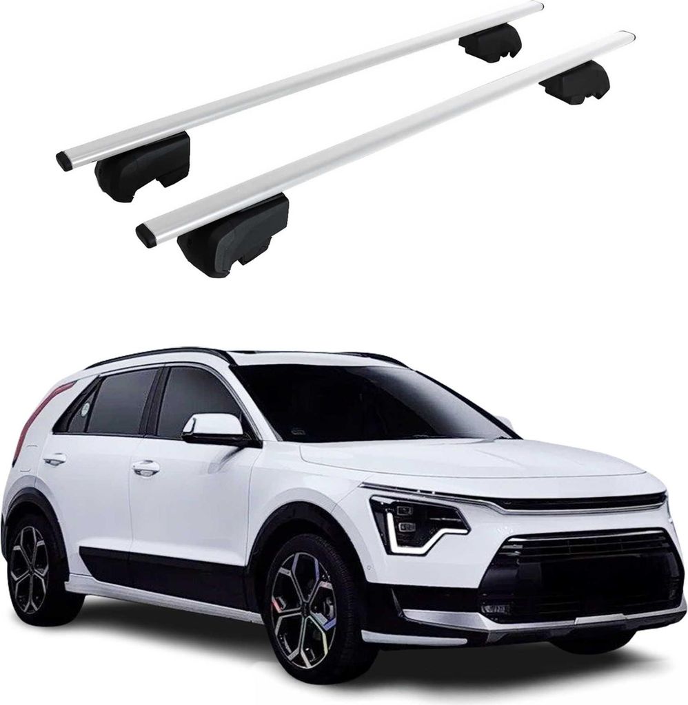 Dachträger Grundtäger für Kia Niro 2021-2025 75kg Metall Silber 2 tlg