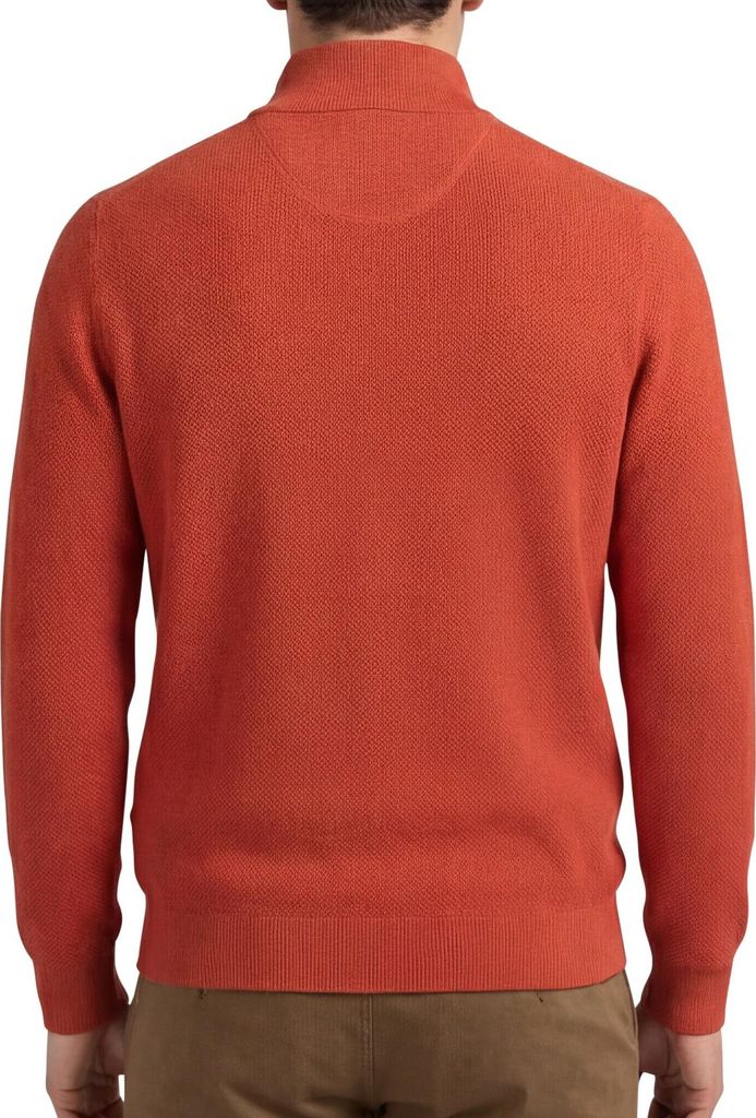 Gant Half-Zip-Pullover Baumwolle orange einfarbig