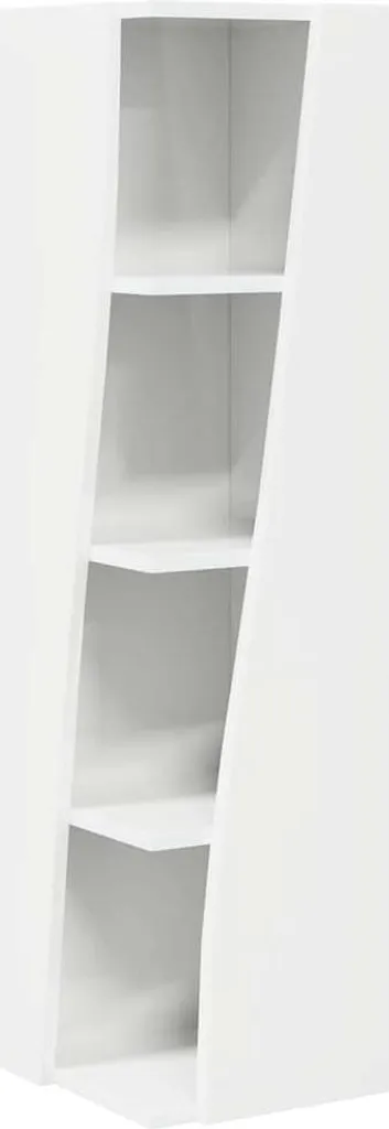 Armadio Angolare Bianco Lucido 27,5x27x102 cm | Mobile Salvaspazio Moderno