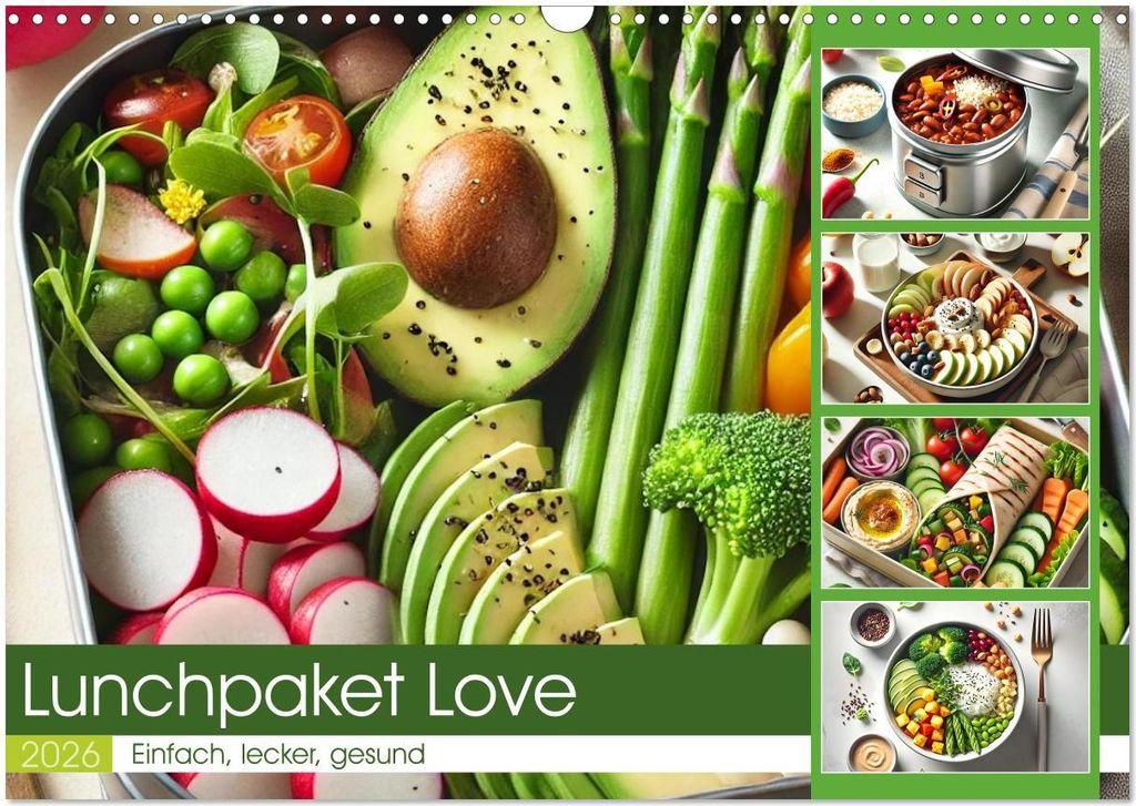 Lunchpaket Love - Einfach, lecker, gesund (Wandkalender 2026 DIN A3 quer), CALVENDO Monatskalender