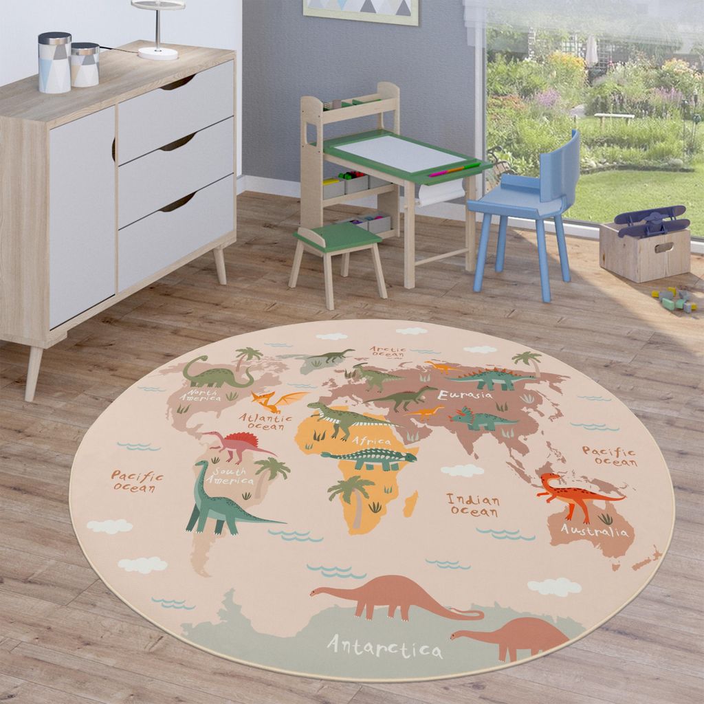 Kinderteppich Teppich Rund Kinderzimmer Spielteppich Produktbild 