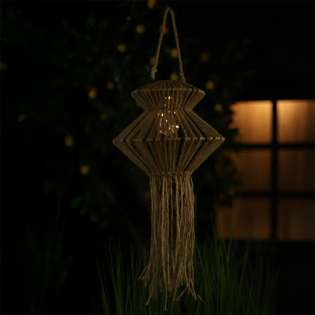 Suspension Dagmar à LED solaire Nature 26 cm : Éclairage Extérieur Chic