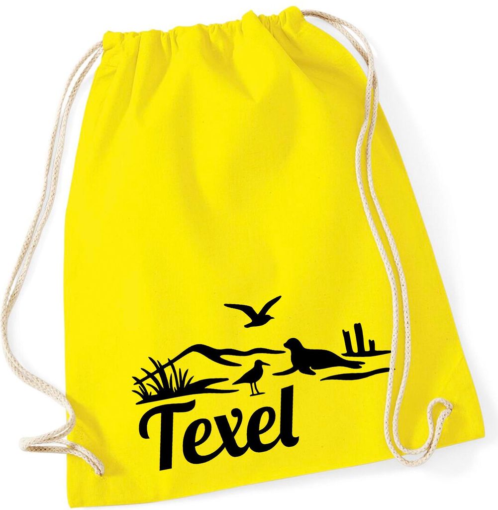 Huuraa Turnbeutel Texel Niederlande 12 Liter Yellow Baumwolle Rucksack Geschenkidee