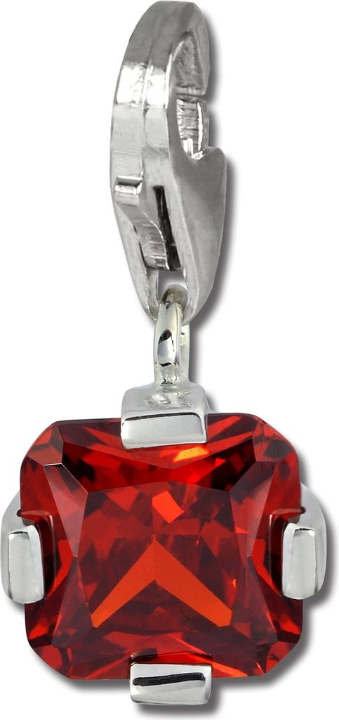 SilberDream Charm Schmuck Anhänger Karree rot Zirkonia 925 Echt Silber FC206R