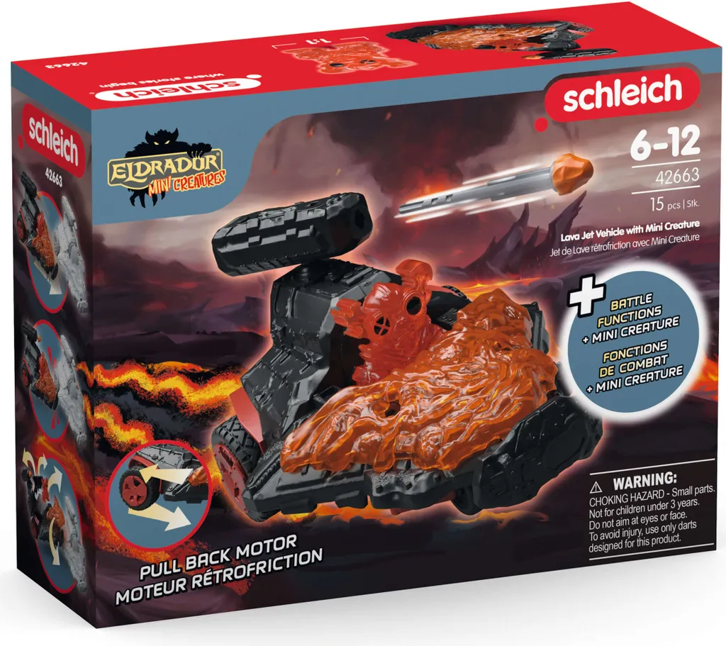 Schleich 42663 Eldrador Creatures Véhicule à Tuyère de Lave et Figurine