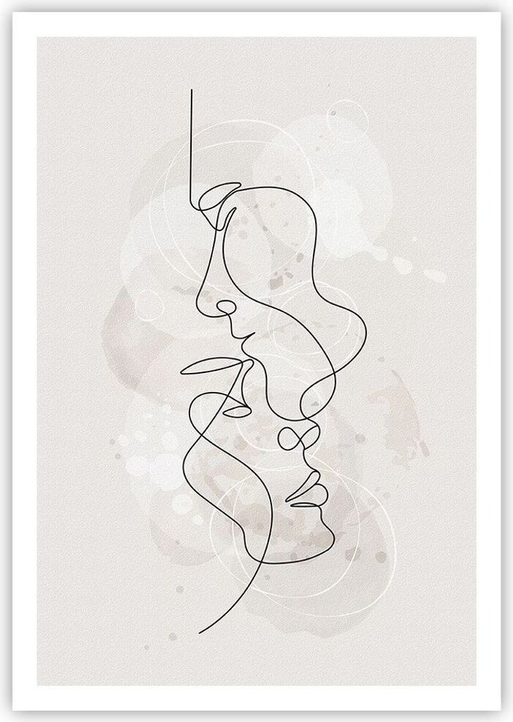 Poster - Poster ohne Rahmen - Einzeilig Mann Frau - 70x100 cm - Wand Bild - Wanddeko - Wandbilder - Kunstposter - Wandposter - Bilder - Kunstdruck ...
