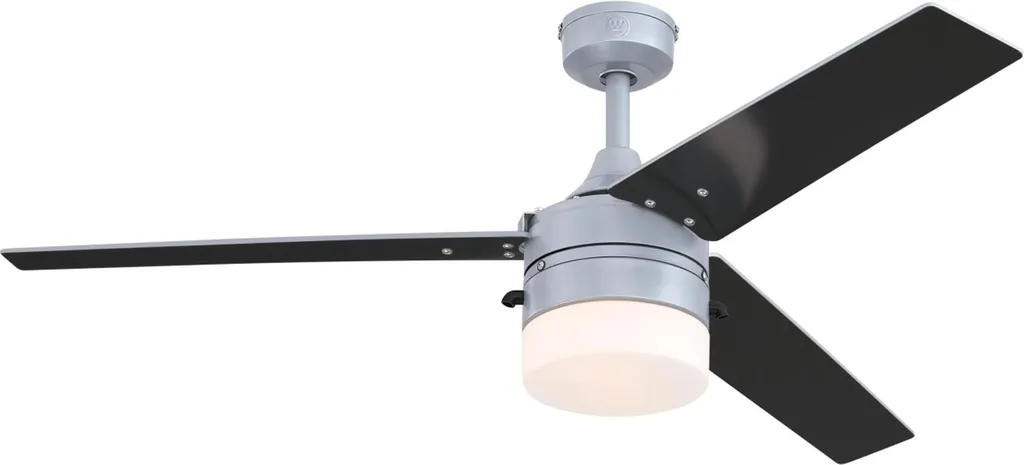 Ventilateur de plafond extérieur Riverton Argent 132 cm avec éclairage