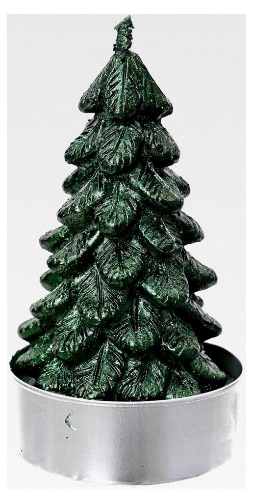 Teelichter in Tannenbaumform 4er Set - Adventskerzen für den Teelicht Adventskranz - Tischkerzen Dekokerzen - Tischdeko & Weihnachtsdeko - Pinieng...