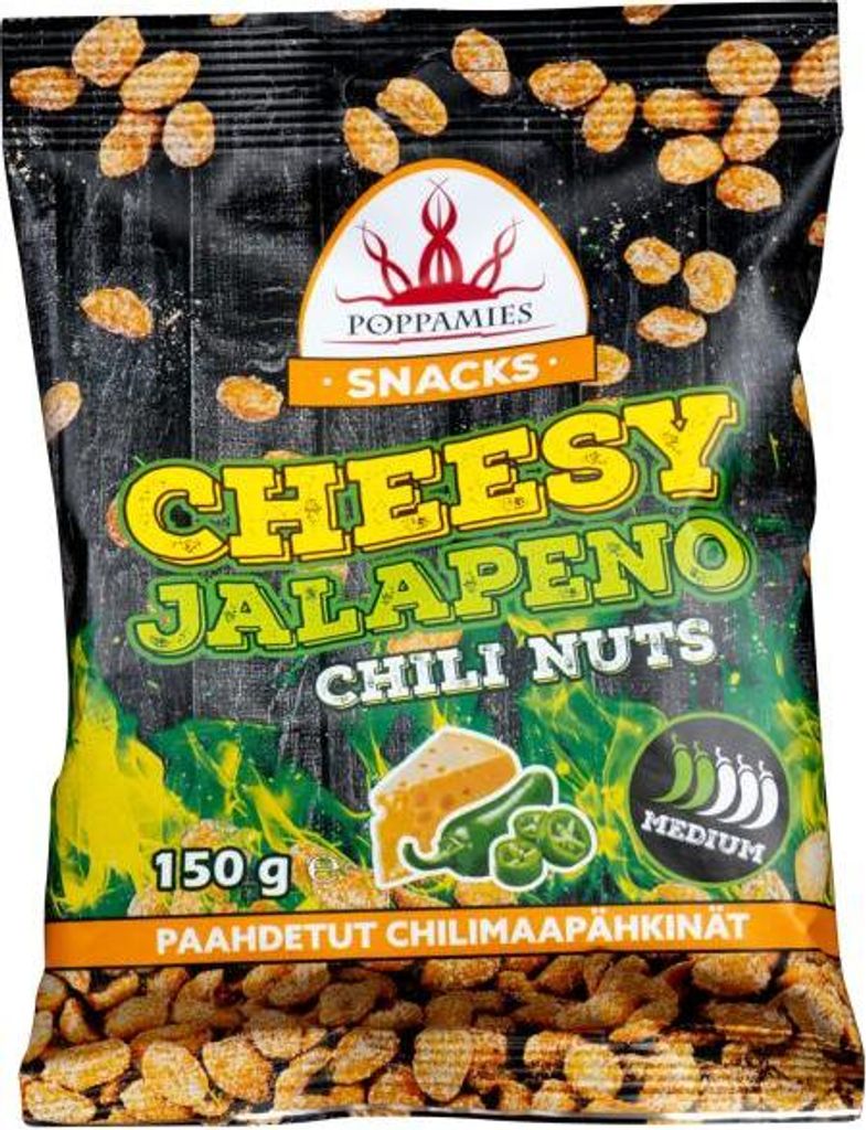 Poppamies Snacks Cheesy Jalapeno Chili Nuts 150g