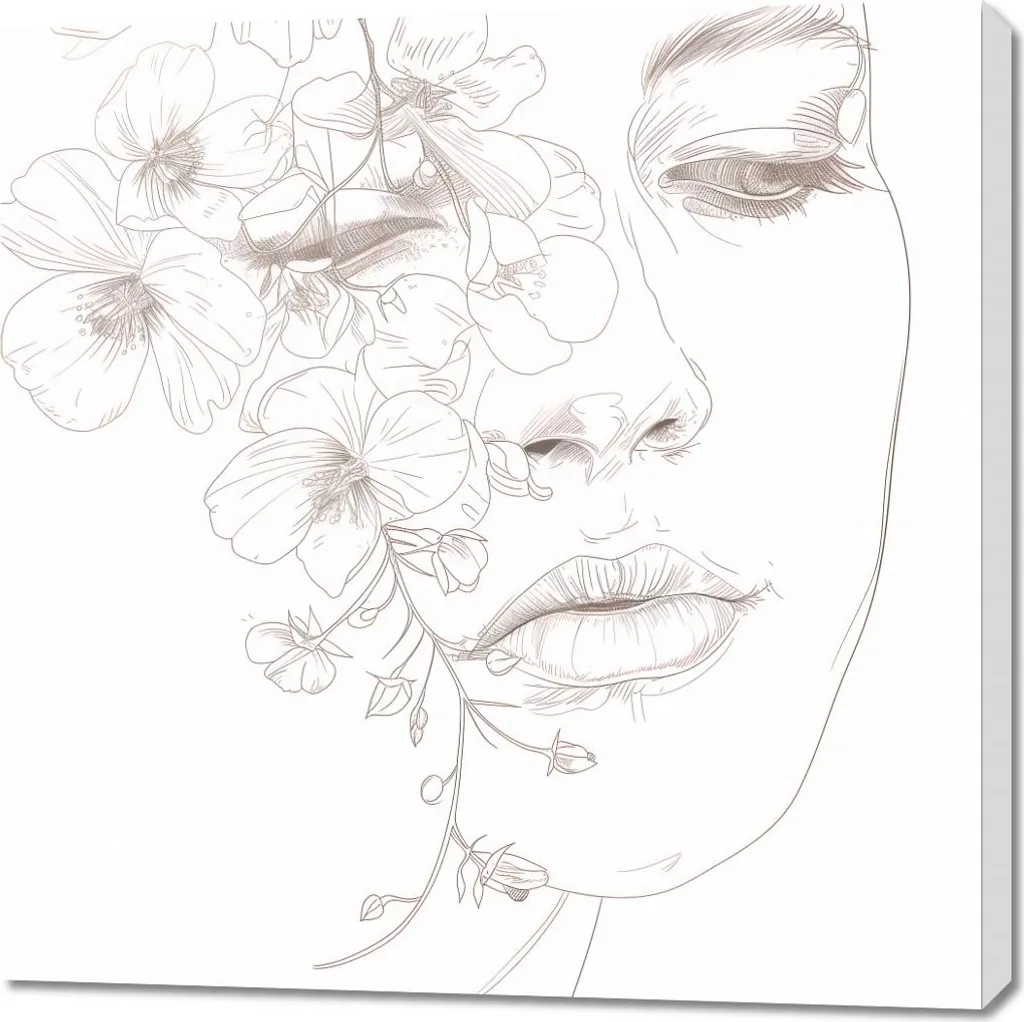 Tableau Image 90 x 90 cm Immersion florale pour décoration murale chic