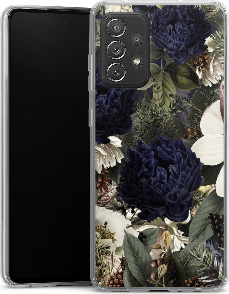 DeinDesign Slim Hülle für Samsung Galaxy A72 Silikon Case Ultra Dünn Handyhülle Blumen Utart Vintage