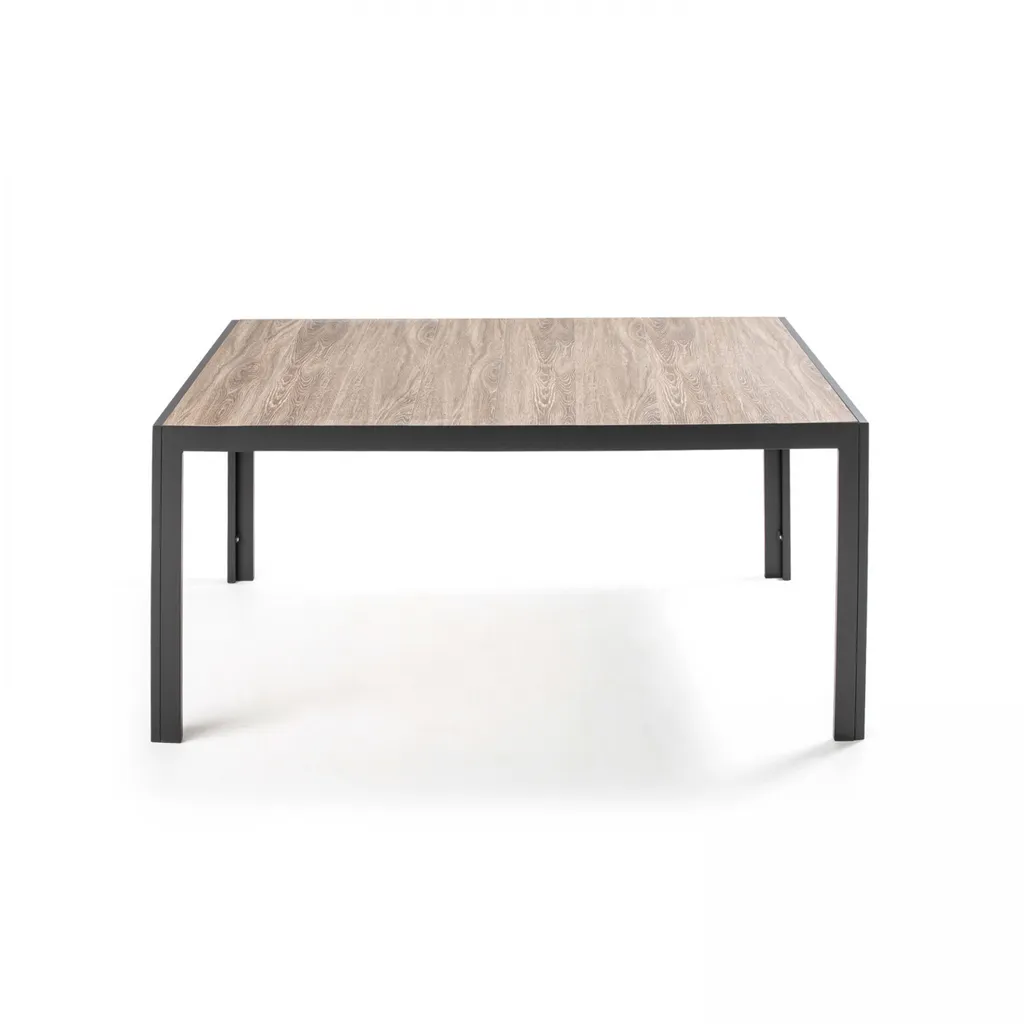 Table d'extérieur robuste en céramique marron et aluminium Oviala Tivoli