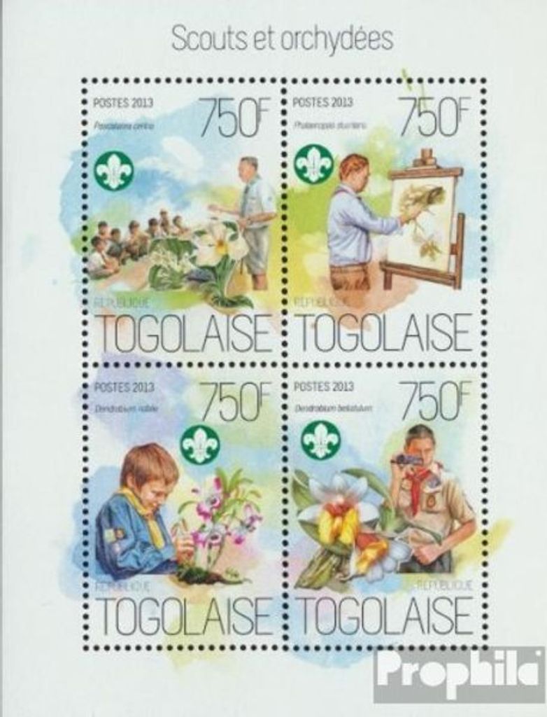 Briefmarken Togo 2013 Mi 5486-5489 Kleinbogen (kompl. Produktbild 