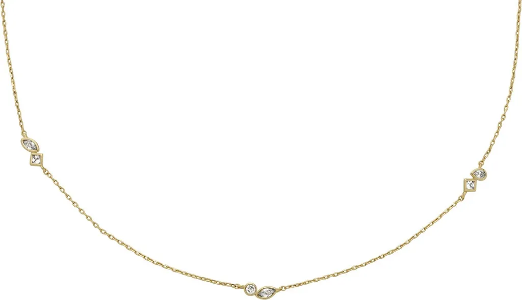 Collana Donna Fossil Ellis JA7287710 - Ispirazione Vintage Toi et Moi