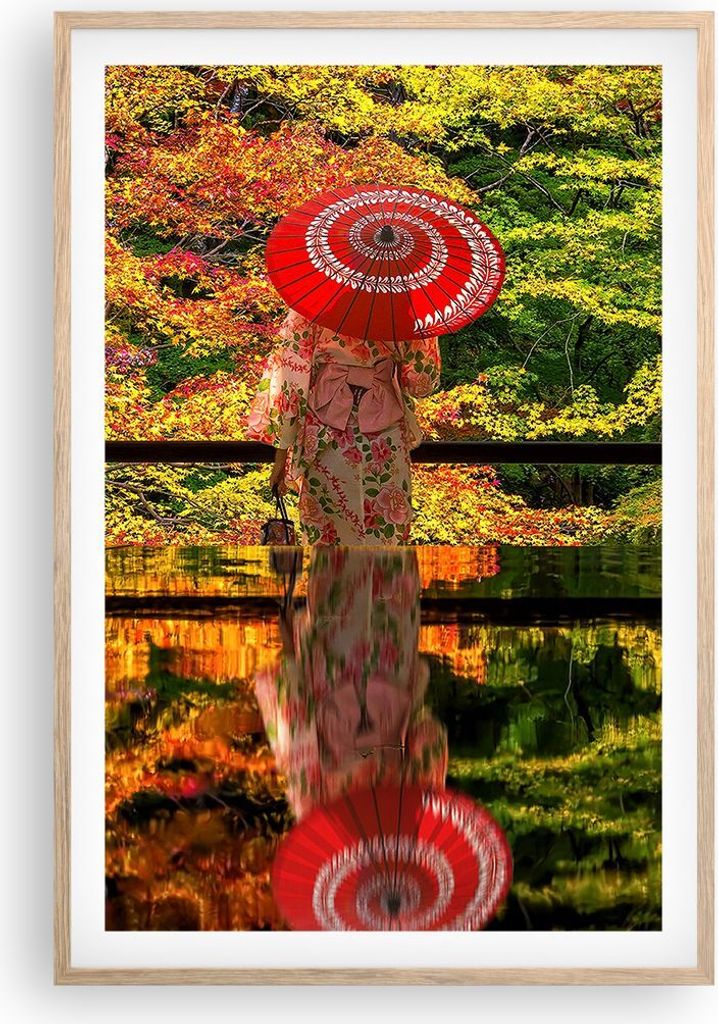 Gerahmtes Poster - Rahmen in heller Eiche - Tubikoin Tempel Die Farben - 61x91,5 cm - Wand Bild - Wanddeko - Wandbilder - Kunstposter - Wandposter ...