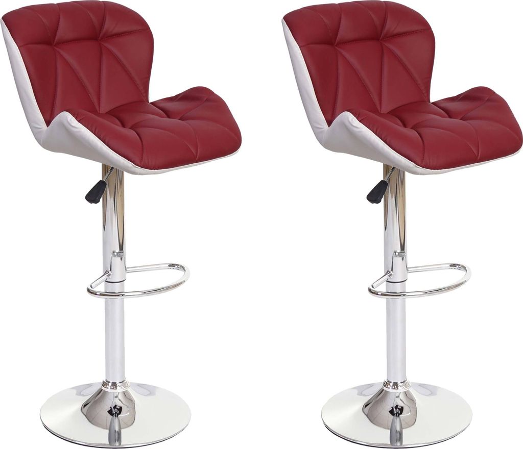 Two bar stools are shown against a white background.