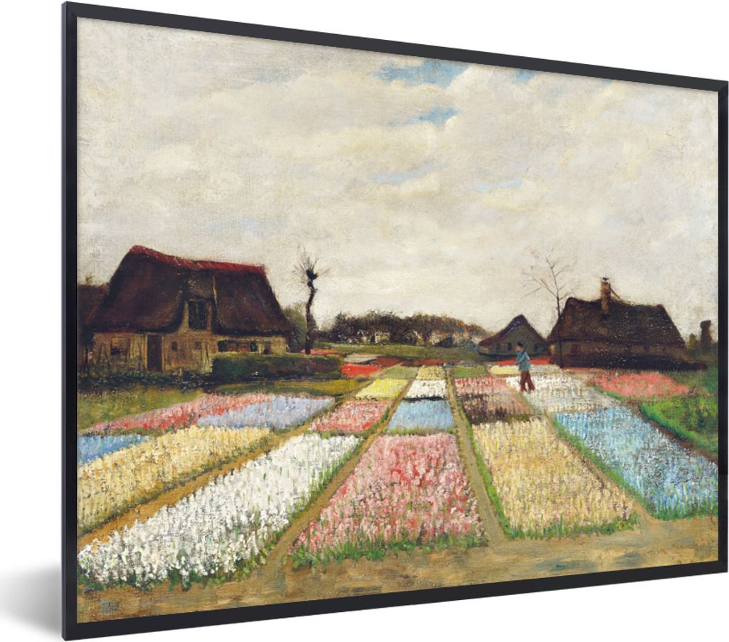 MuchoWow MuchoWow Gerahmtes Poster Zwiebelfelder - Vincent van Gogh 40x30 cm - Poster mit zchwarzem Bilderrahmen - Kunstposter - Wanddekorationen