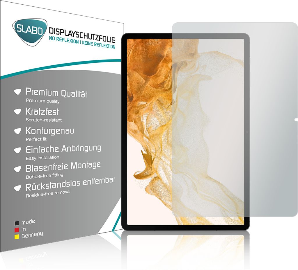 2x Slabo Displayschutzfolie für Samsung Galaxy Tab S8+ | S8 Plus (Wi-Fi | 5G) (SM-X806B / SM-X800N) MATT "No Reflexion" Displayfolie Schutzfolie F...