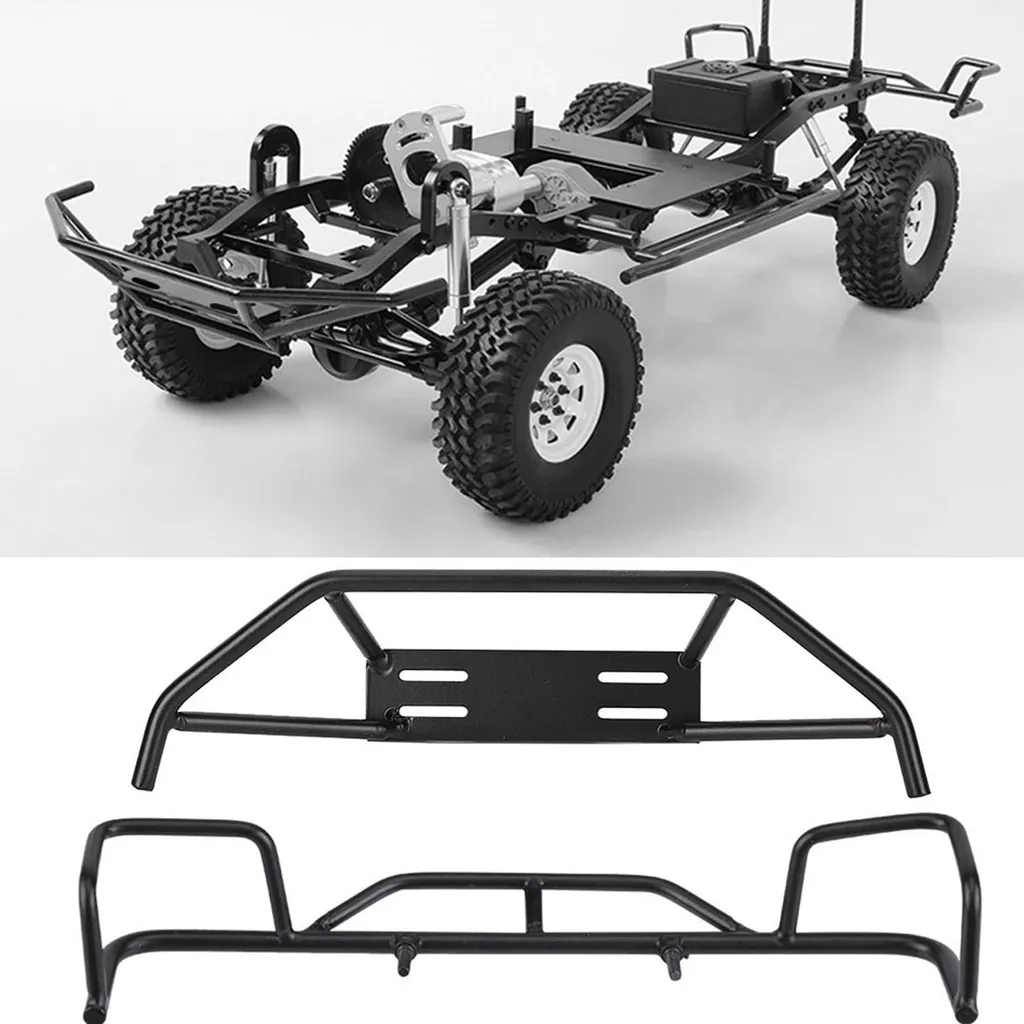 Pare-chocs RC Tout-Terrain avec Support LED - Métal Robuste pour 1/10