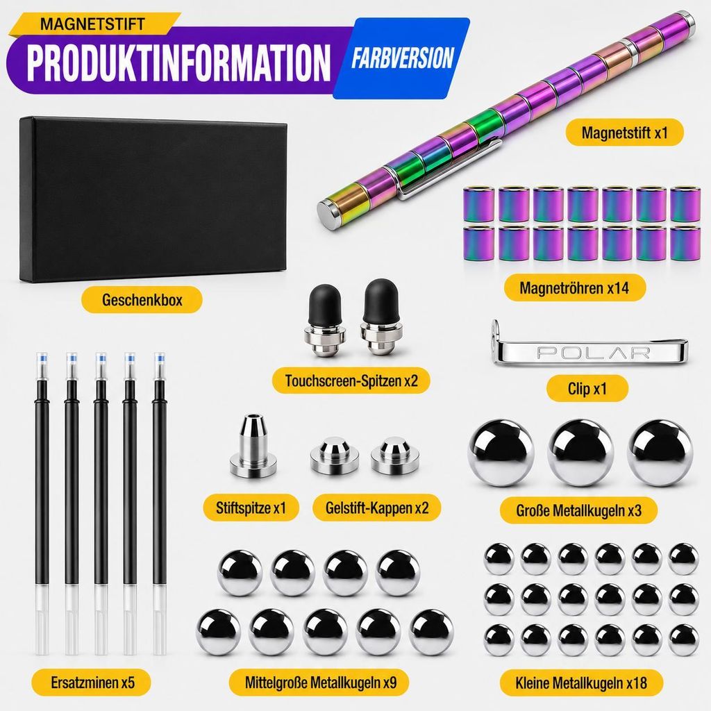 Magnetischer Fidget Pen Set – Kreativer Kugelschreiber, Produktbild 