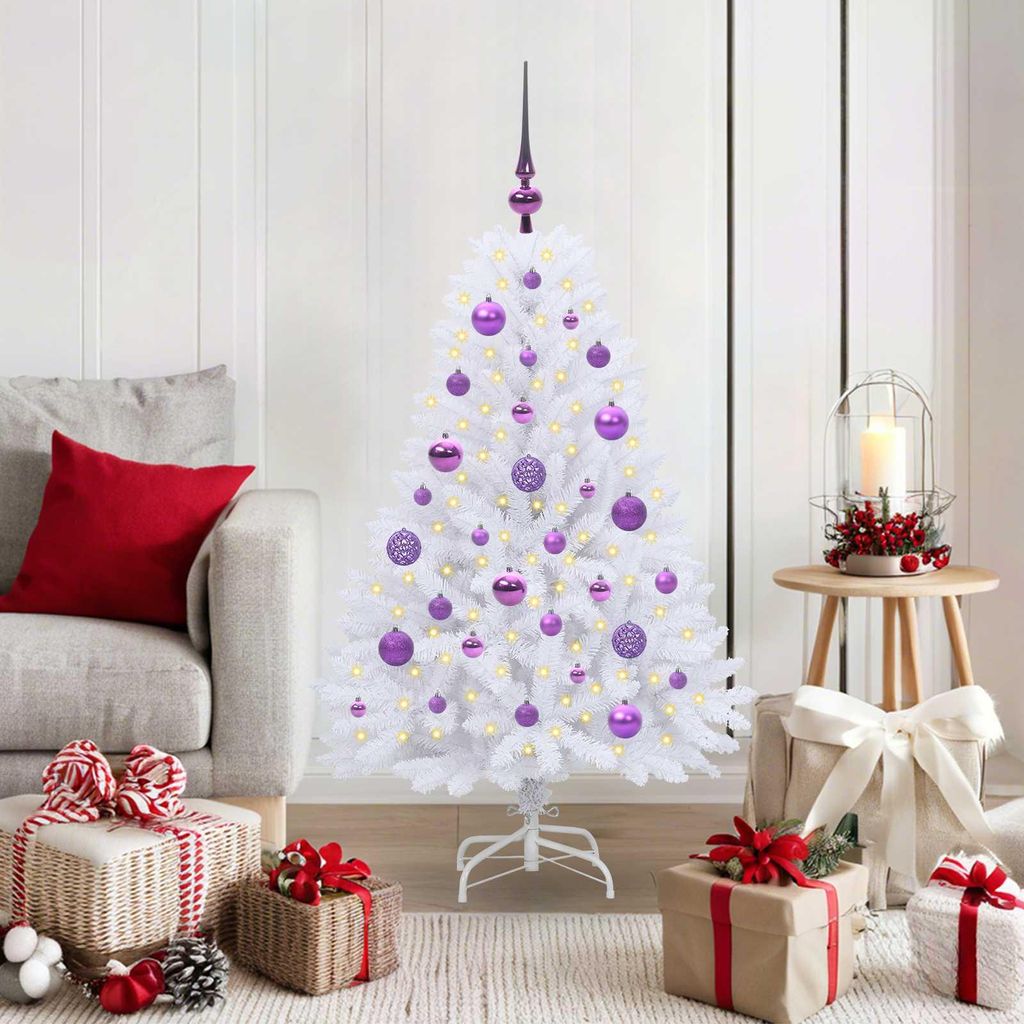 "Schlussverkauf" Künstlicher klappbarer Weihnachtsbaum(1 pc) - Kunstbaum/Tannenbaum - Weiß 120 cm PVC und Stahl C8049