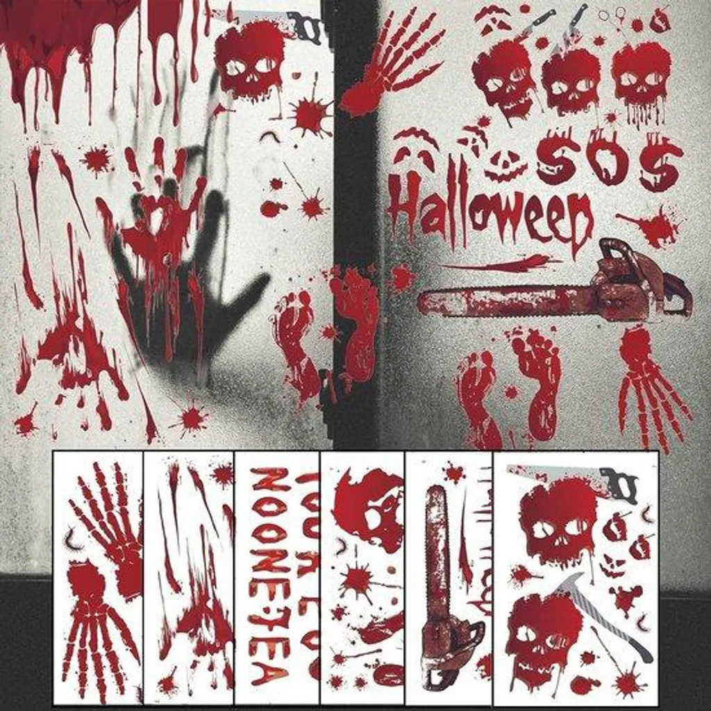 Autocollants Halloween illustrés fantôme et citrouille décoratifs lot 6