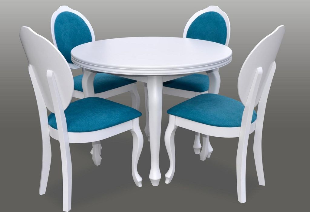 Esstisch + 4 Stühle Esszimmer Set Essgruppe Klassischer Tisch 5tlg Set Stuhl neu