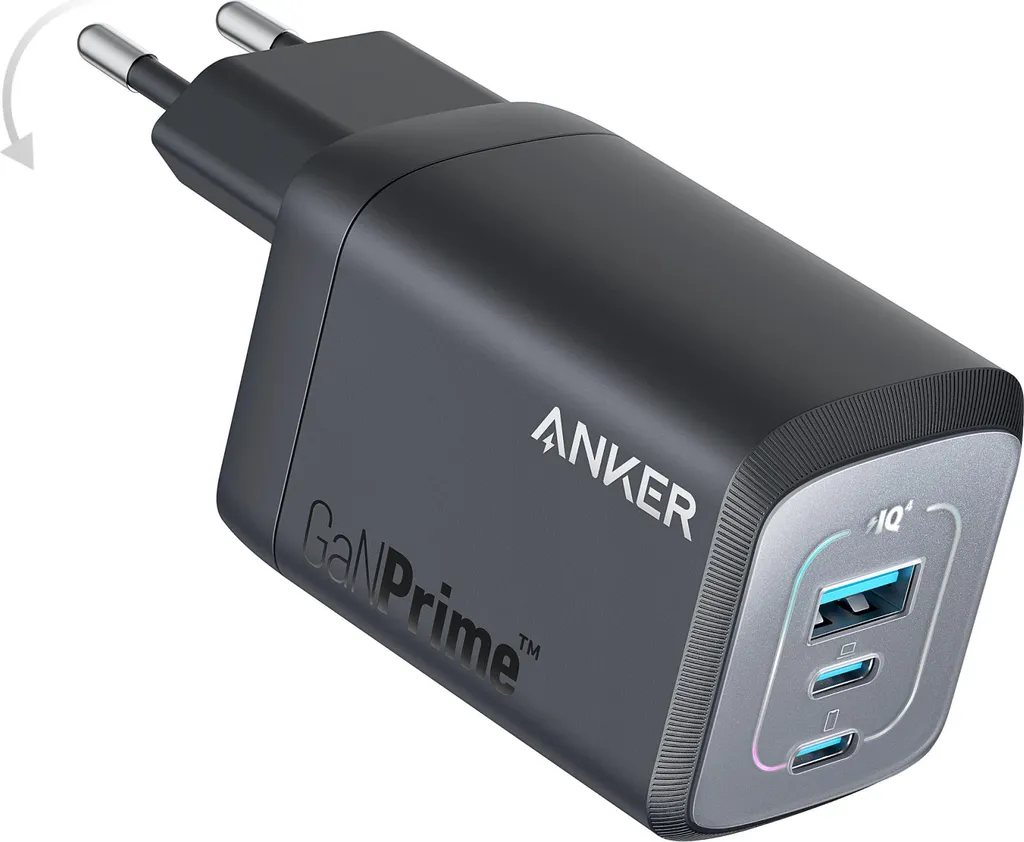 Anker GaNPrime 67W Caricabatterie USB-C 3 Porte Nero | Offerta Online