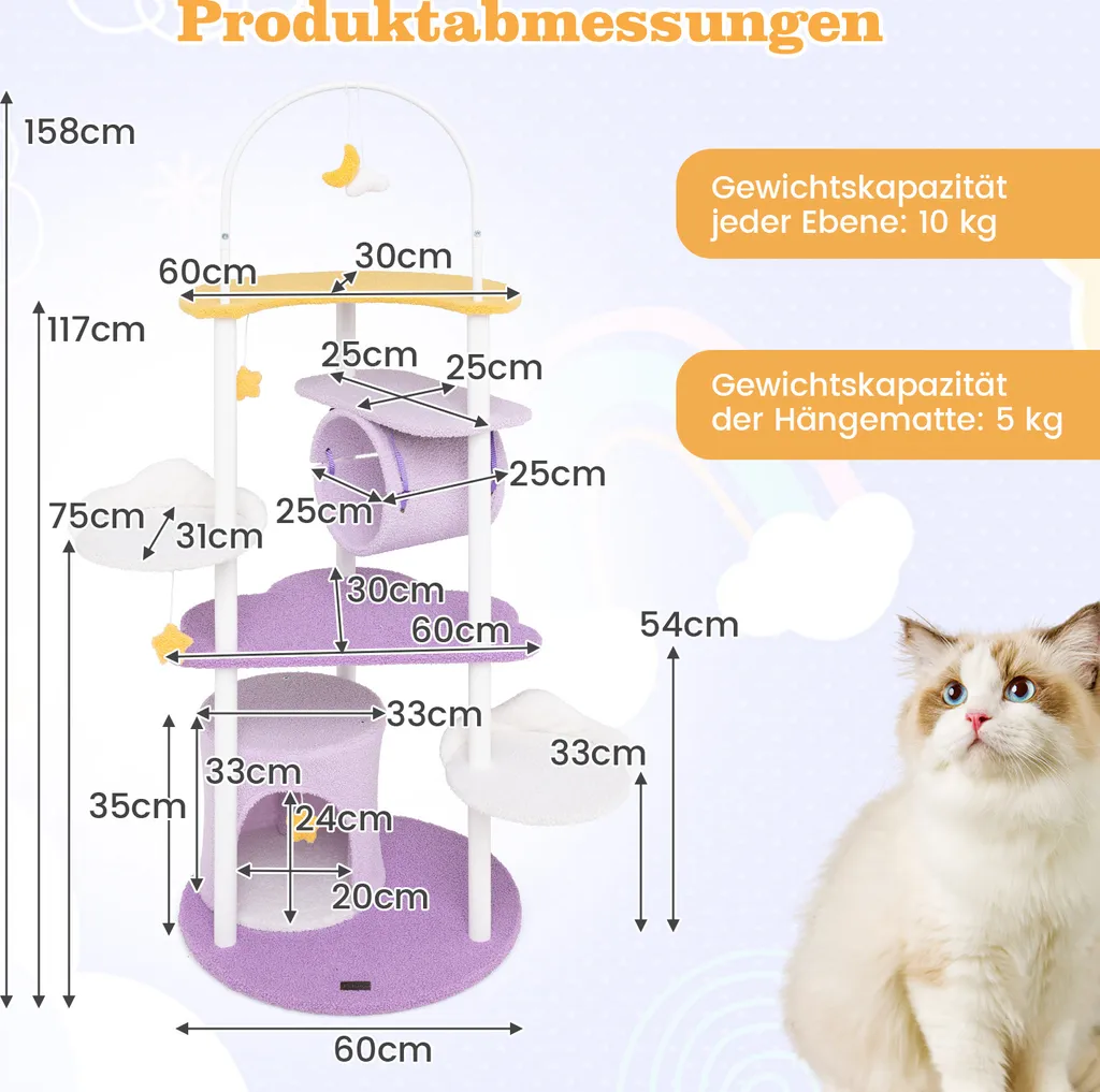 Arbre à chat avec grande niche confortable et plateforme panoramique - 3