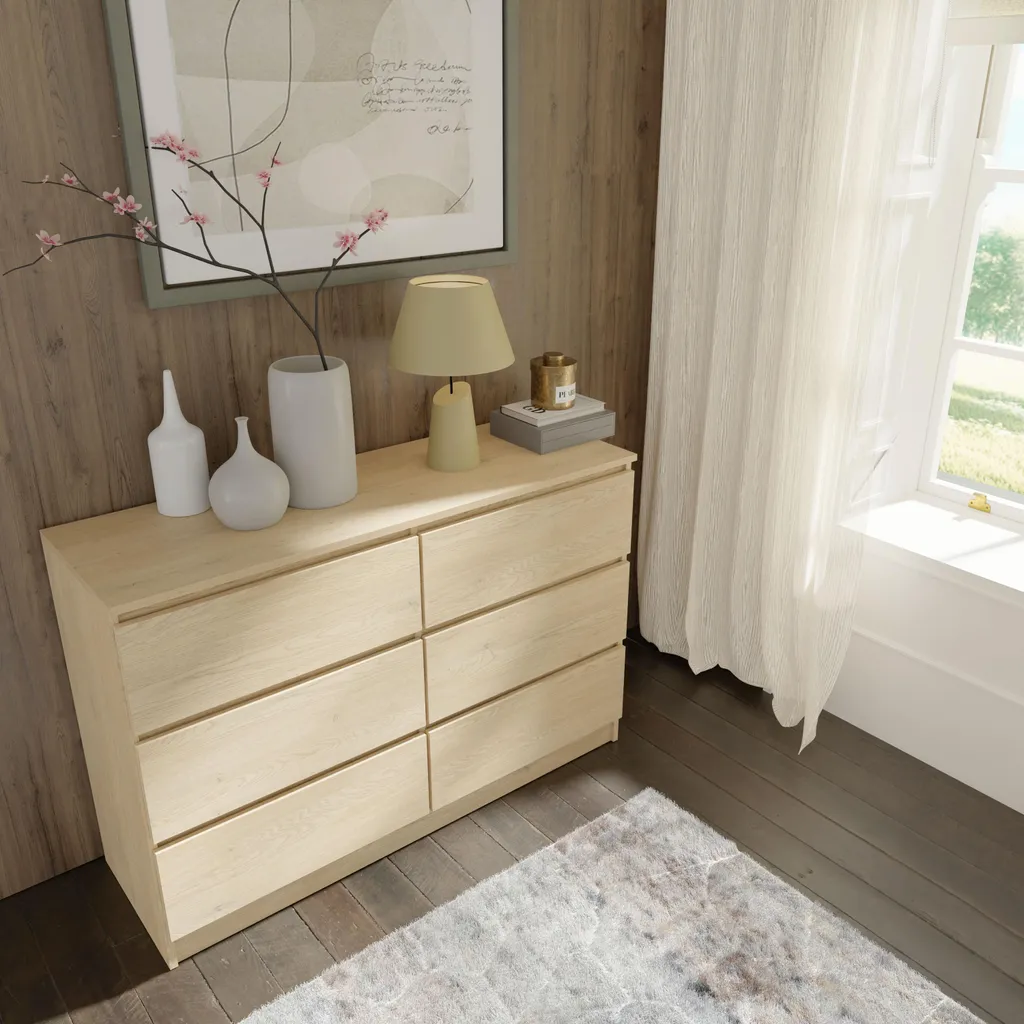 Commode 120 cm MAJA S6 Chêne Cremona - Meuble de Rangement Robuste - 6