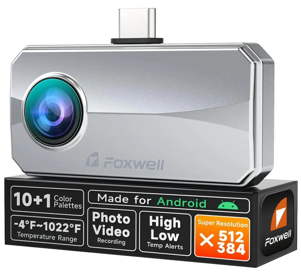 Caméra thermique 256x192 pixels 25Hz - Imageur infrarouge coloris argent