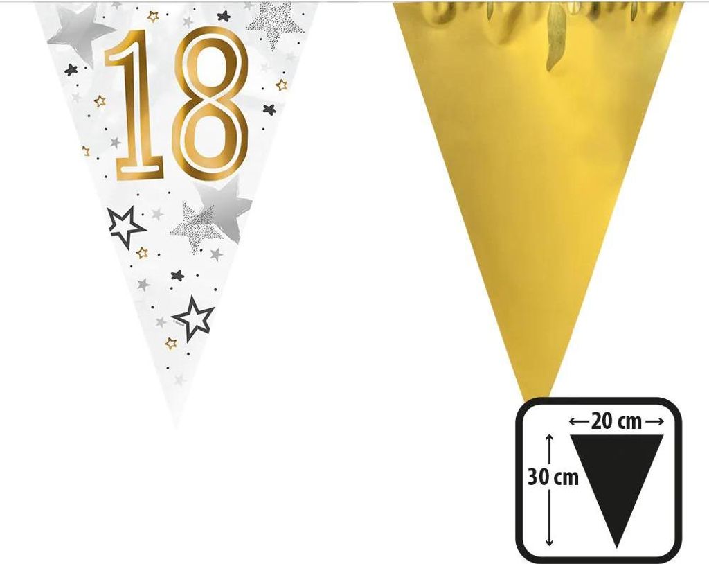 "Happy Birthday" Wimpelkette 30x20cm, 6m | Gold #18 Produktbild 