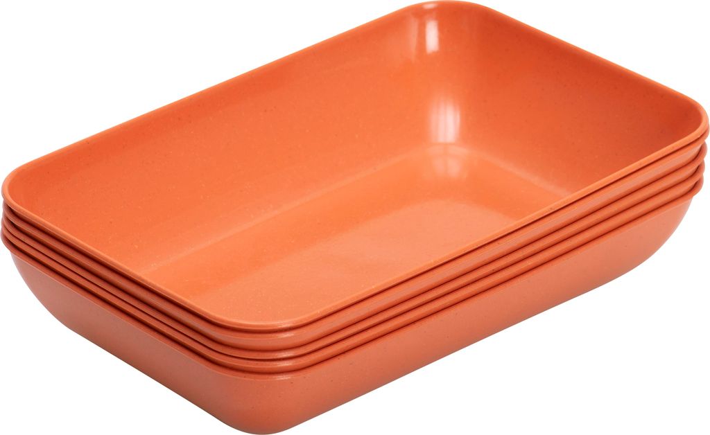 Betzold Materialschalen aus biobasiertem treeNside-Material, Natur, Farbe: coral, Größe: groß, Setgröße: 5 Stück