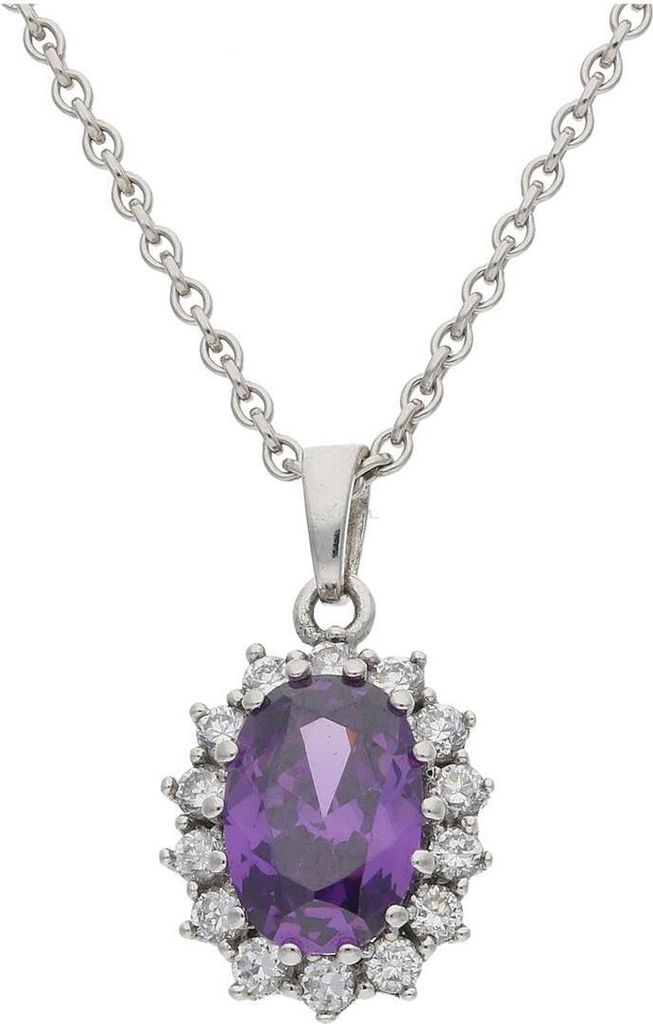 Kettenanhänger Damen 925/000 Silber Zirkonia JL10-02-3091 lila