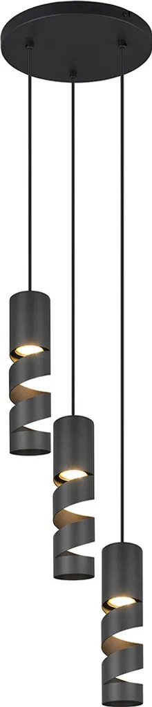 Lustre TRIO 364030332 STREAM Noir Design Moderne GU10 3x 10 W