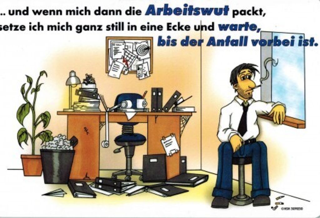 Witziges Schild - Wenn mich die Arbeitswut packt - 309230 - 30cm x 20cm - Arbeit Büro Job