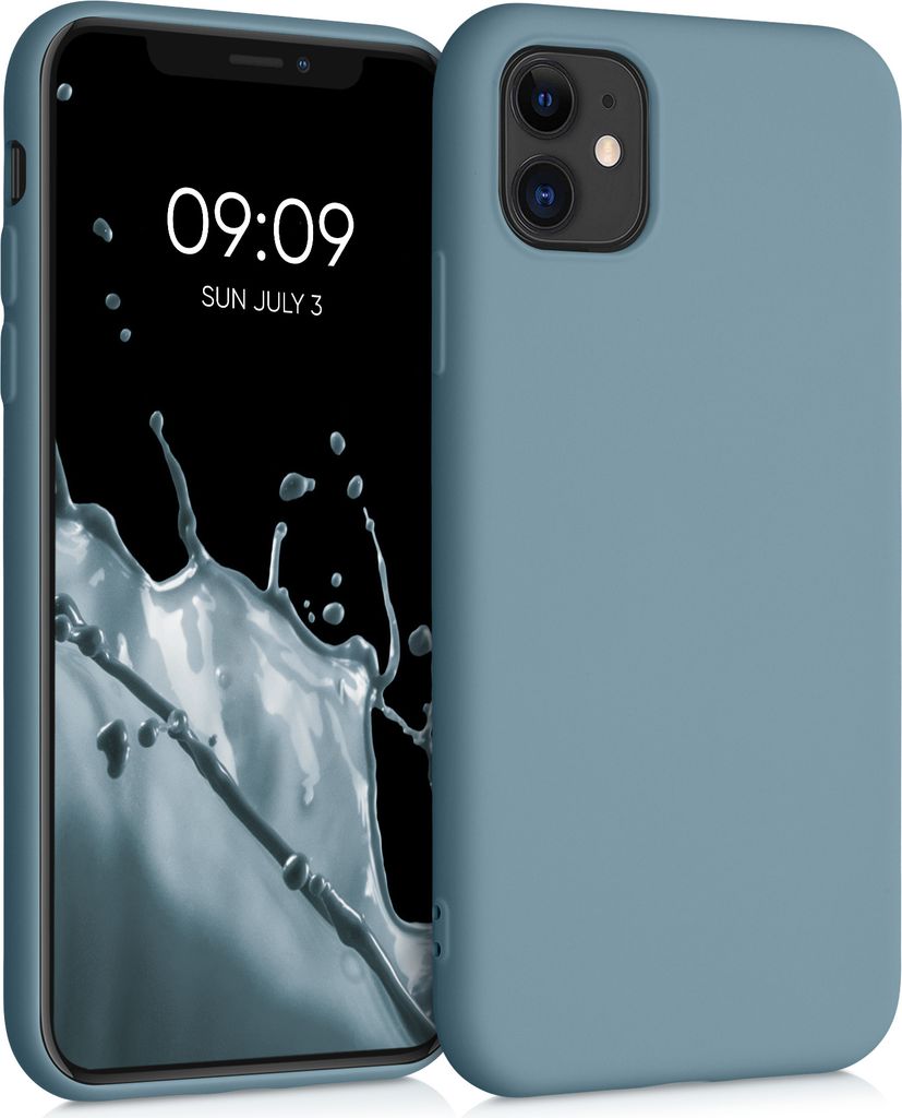 kwmobile Hülle kompatibel mit Apple iPhone 11 Hülle - gummierte TPU Silikon Handyhülle - Schutzhülle für kabelloses Laden - Case in Antique Stone