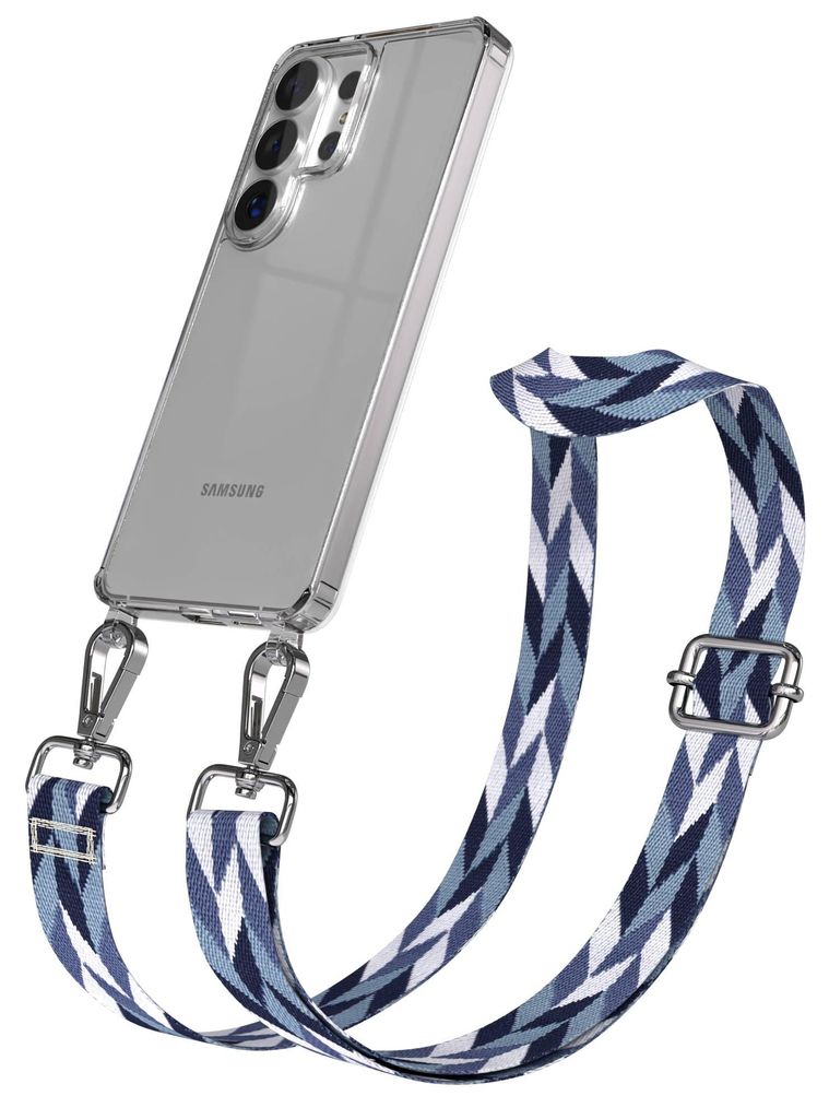 EAZY CASE Handykette - Verstellbarer Trageriemen kompatibel mit Samsung Galaxy S26 Ultra, Handykordel mit transparenter Silikon-Hülle, Karabiner S...