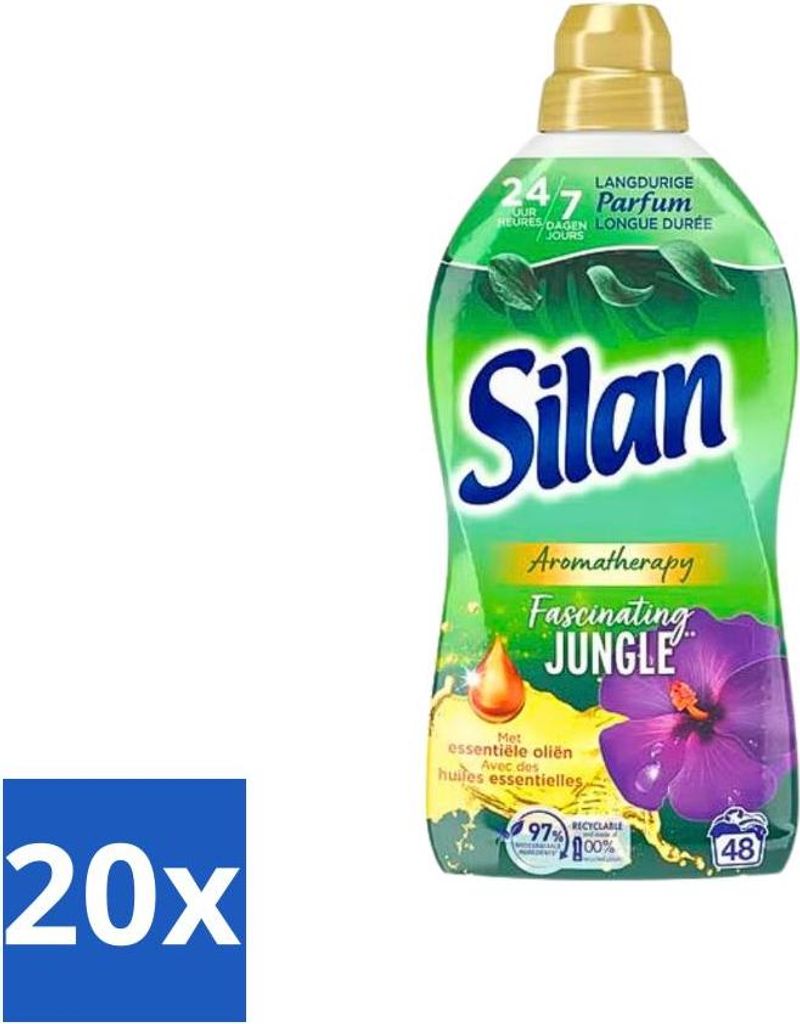 Silan Aromatherapie – Weichspüler – Faszinierender Dschungel – Ätherische Öle und langanhaltender Duft – 48 Wäschen – 1,056 l - Vorte...