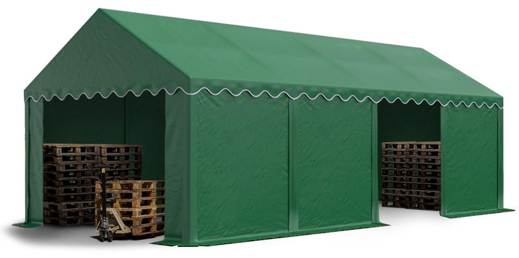 TOOLPORT Lagerzelt 4x8 m Zelthalle Unterstand Weidezelt PVC Produktbild 
