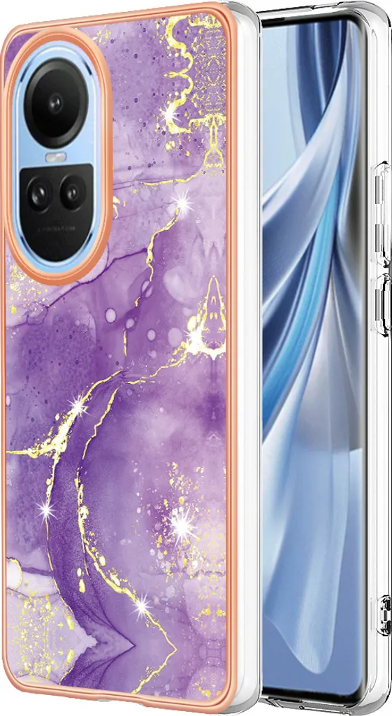 Cover Moda Oppo Reno10 5G Viola Marmo | Accessorio Luxury Slim